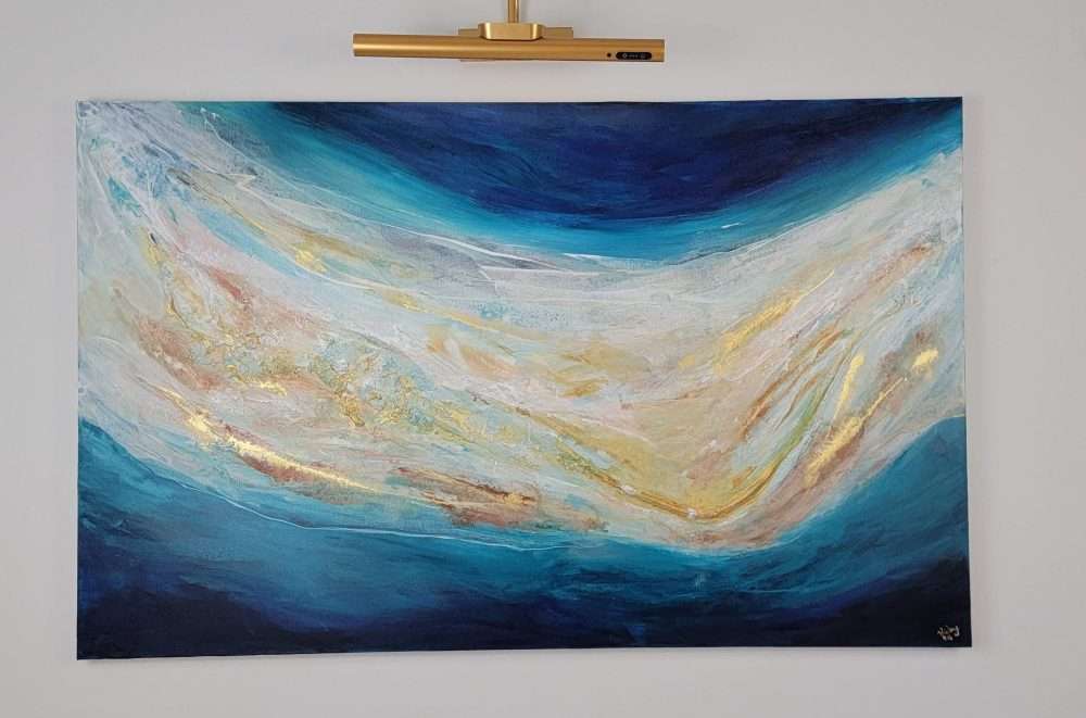 golden sandbar abstract painting