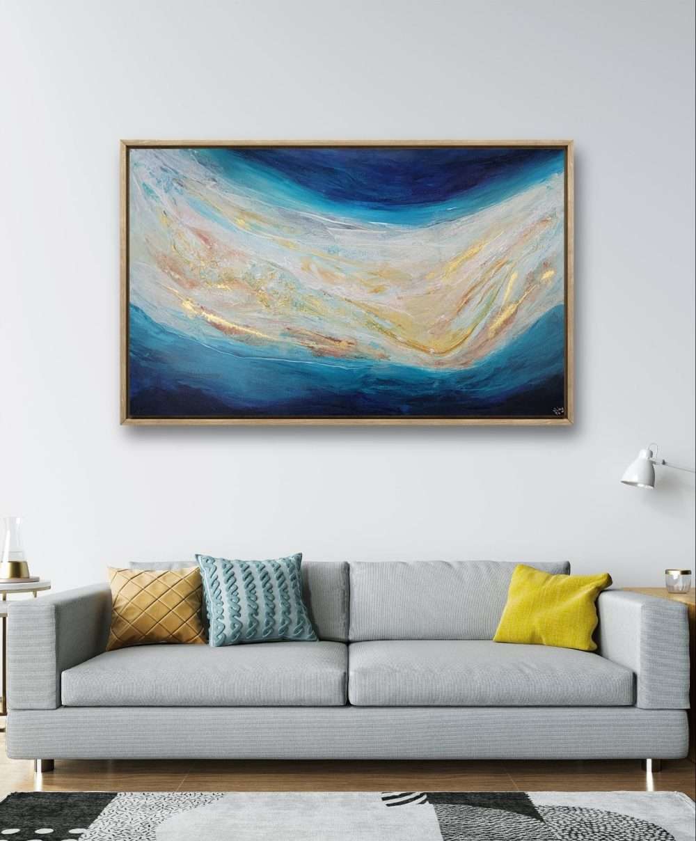 golden sandbar abstract painting